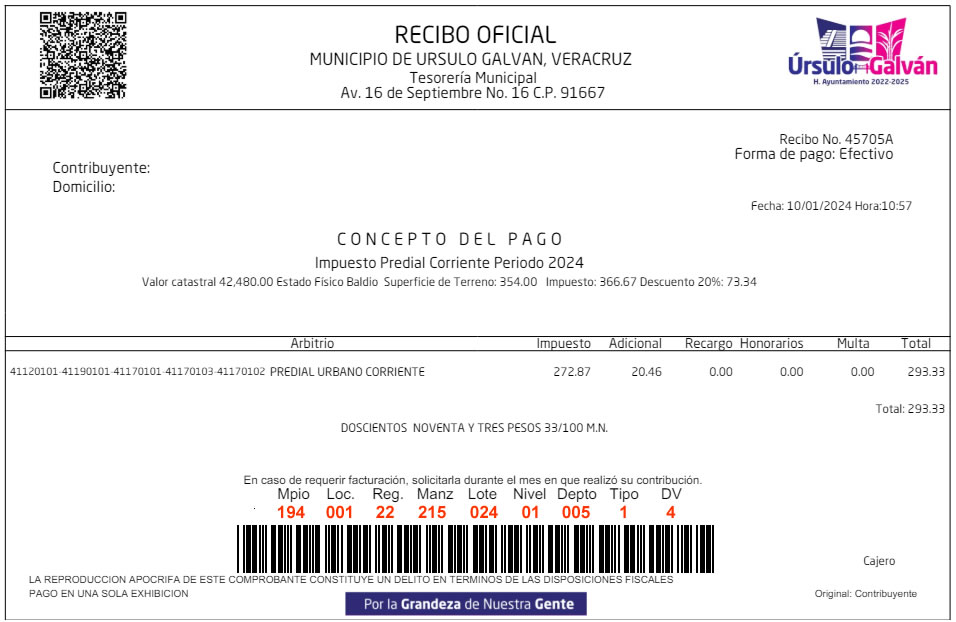 Ejemplo Recibo